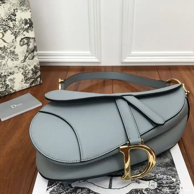 Cheap Sky Calfskin Saddle Blue Dior Bag Grained 0324 Luxury